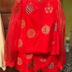 Queen of Sparkles Christmas Ornament Top & Skort